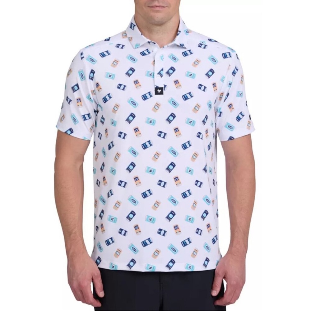 NWT Bad Birdie ‘Crushable’ Beer Can Golf Performance Polo